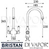 Bristan Renaissance Sink Mixer Kitchen Tap Dimensions